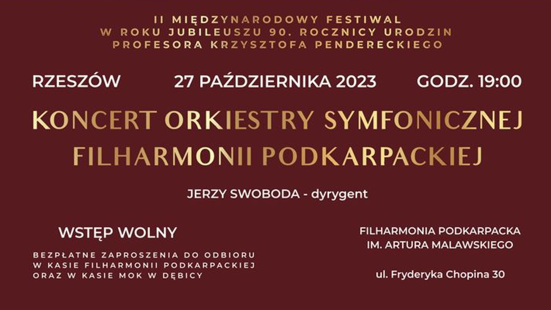 W piątek koncert w Filharmonii Podkarpackiej